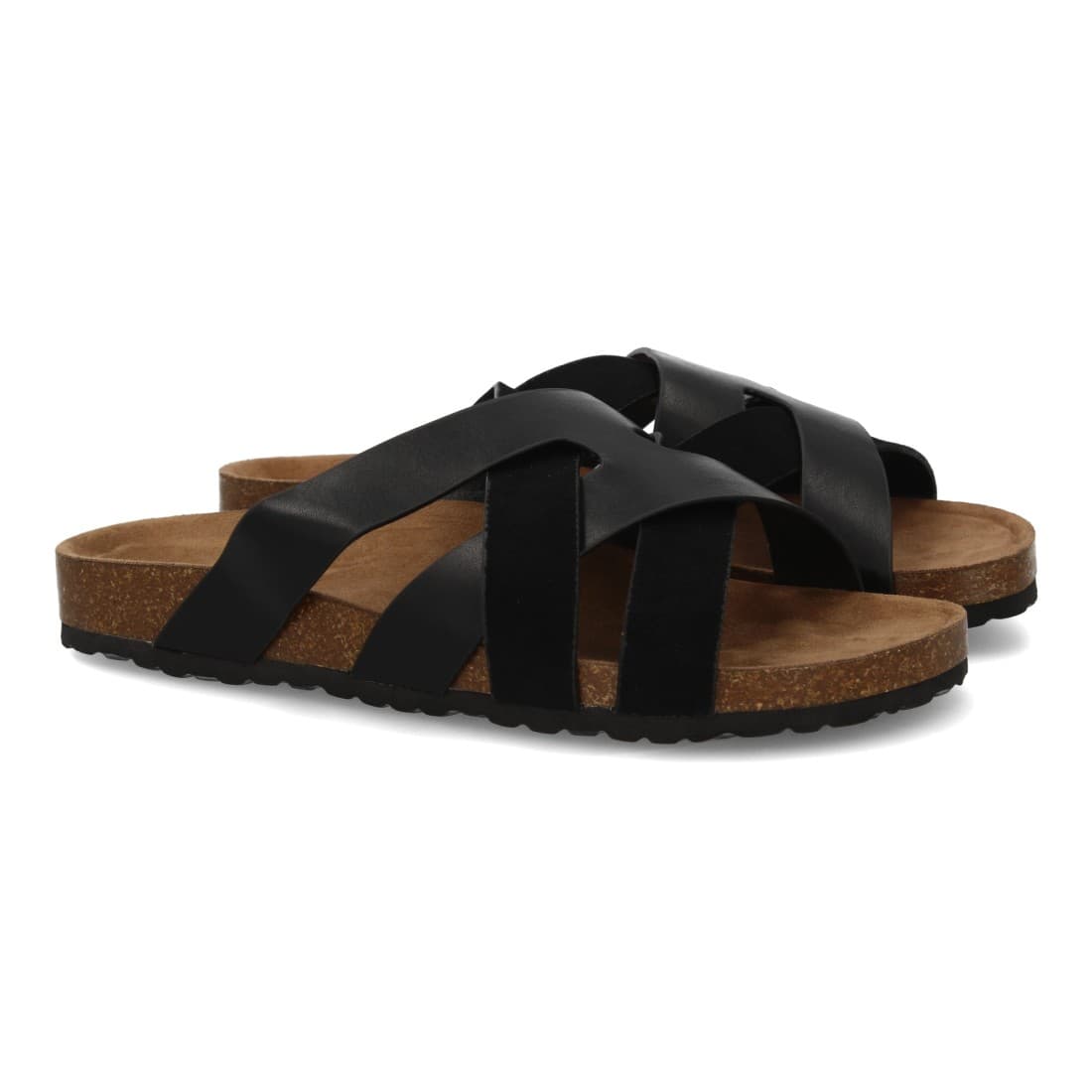 Sandalia Cross Negra — sandalia de hombre, vista de producto sobre fondo neutro